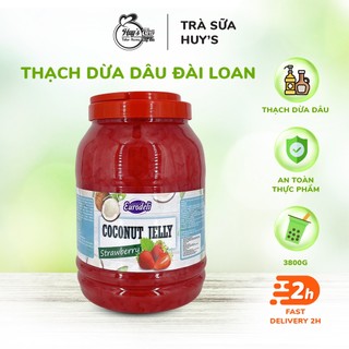Thạch dừa vị dâu hiệu eurodeli đài loan hũ 3,8kg
