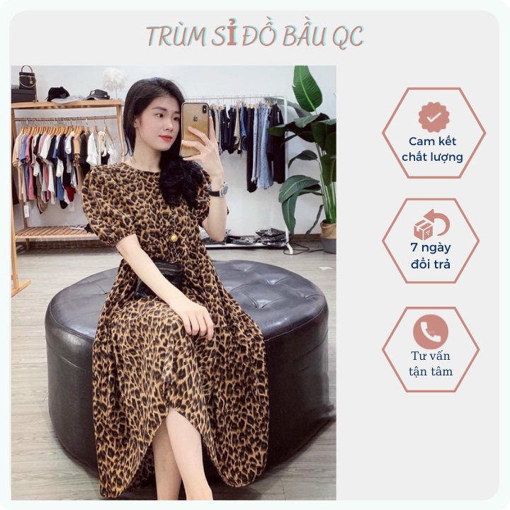 Đầm bầu, đầm babydoll dáng xuông đuôi cá chất vải lụa tằm cao cấp
