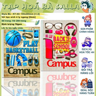 Lốc 5 quyển Tập học sinh STYLE ME 200 trang khổ A5 - Campus