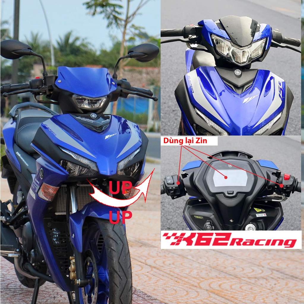 Bộ đầu đèn Exciter 155 mẫu Exciter 2019 lắp như zin.