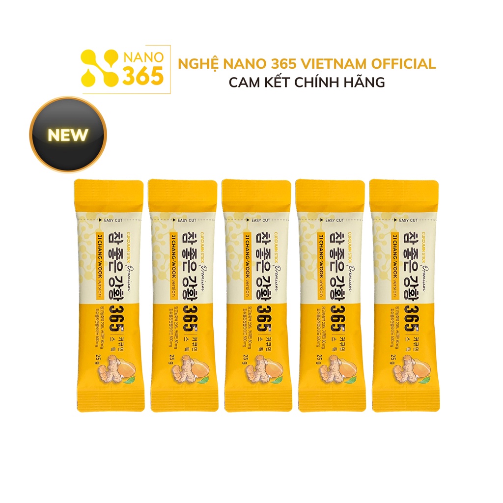 [BẢN NÂNG CẤP] Set 5 thanh Thạch Nghệ Nano Curcumin 365 Collagen Premium