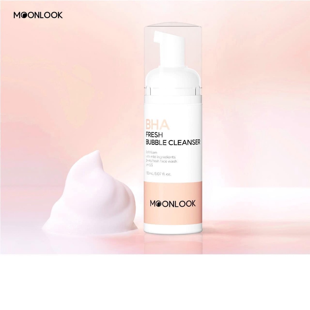 Sữa Rửa Mặt Tạo Bọt BHA MOONLOOK Kiềm Dầu, Giảm Thâm Mụn150ml
