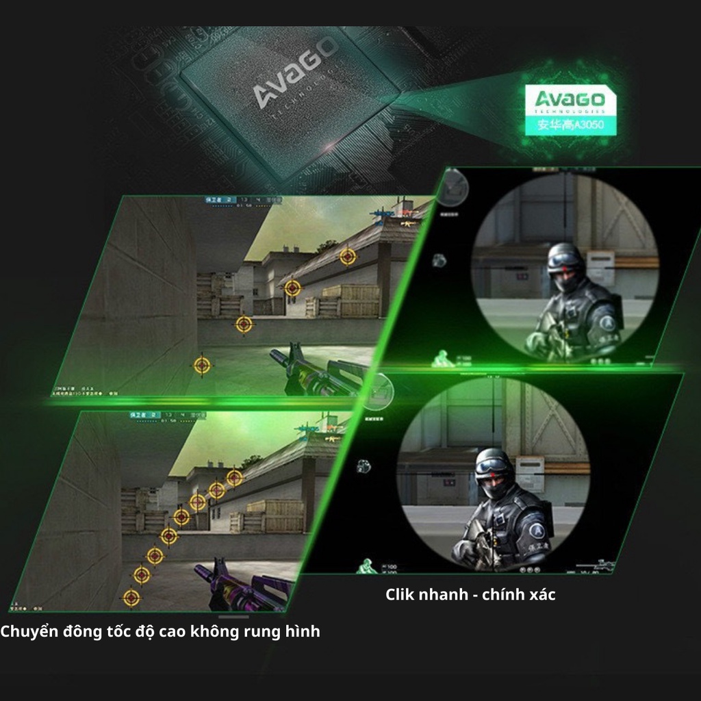 Chuột Gaming Fuhlen Fuller G5L12800,Chuột chơi game có dây có app chỉnh Macro, LED và DPI bảo hành 12 tháng