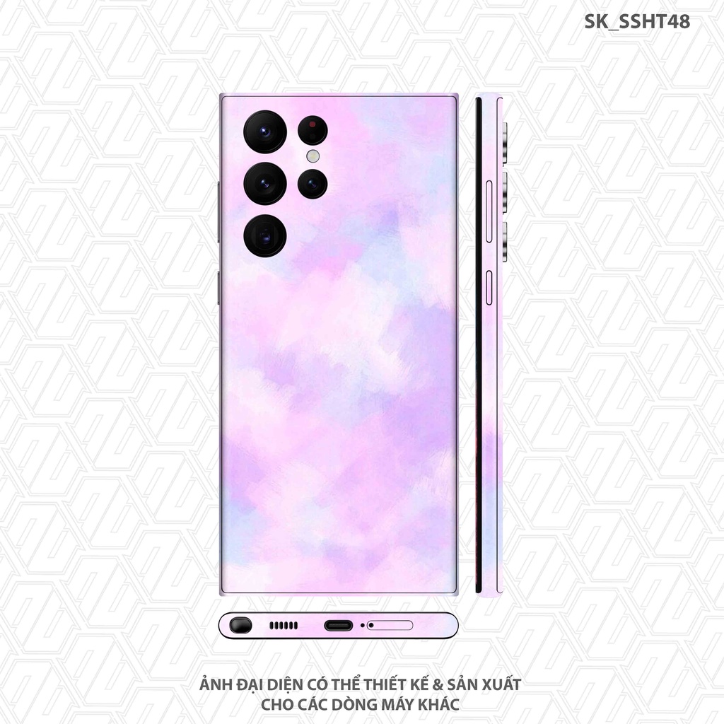 Dán Skin Họa Tiết Mây Hồng Galaxy S23/23 Ultra |SK_SSHT46| Chống Xước, Chống Nước, Khuôn Cắt CNC Chuẩn Máy