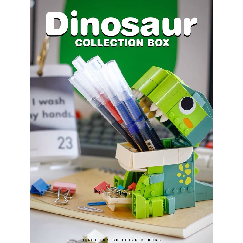 Đồ chơi lắp ráp KHỦNG LONG JAKI - Đồ chơi trí tuệ xếp hình DIY trang trí decor Hộp bút Khủng long cute quà tặng