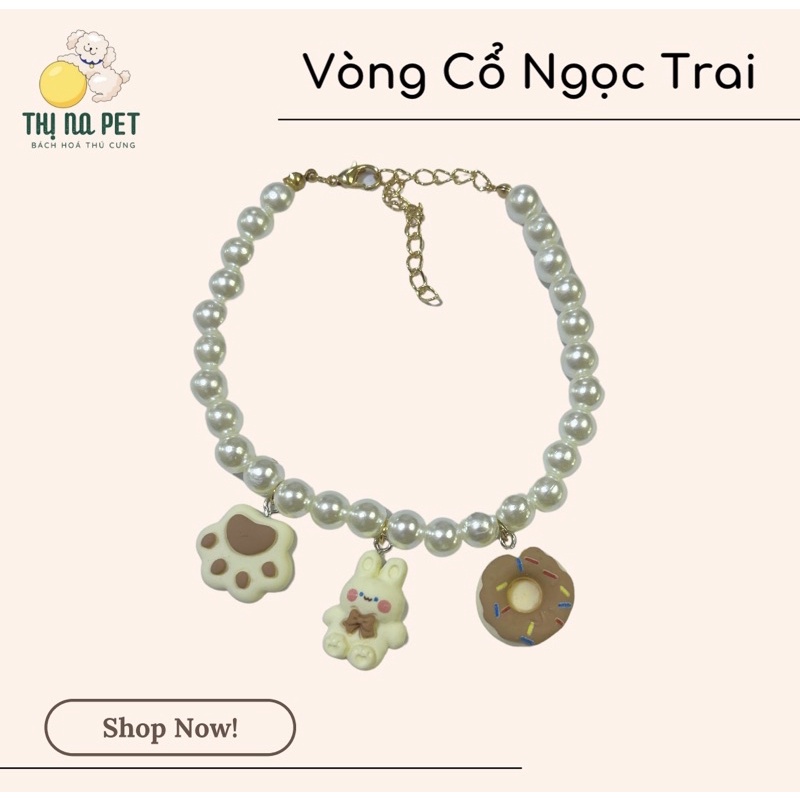 Vòng Cổ Chó Mèo - Vòng Cổ Hạt Ngọc Cho Chó Mèo
