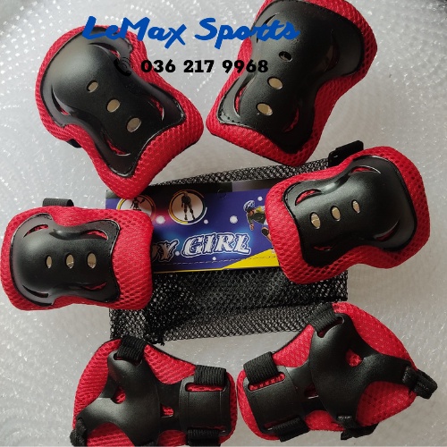 Bảo vệ chân tay trẻ em giá rẻ 6 chi tiết, bảo vệ chân tay trượt patin, trượt ván, xe scotter cho bé - Lemaxsports