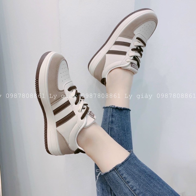 Hot Freeship Giày thể thao nữ hai sọc mới đế kếp cao cấp siêu êm chân