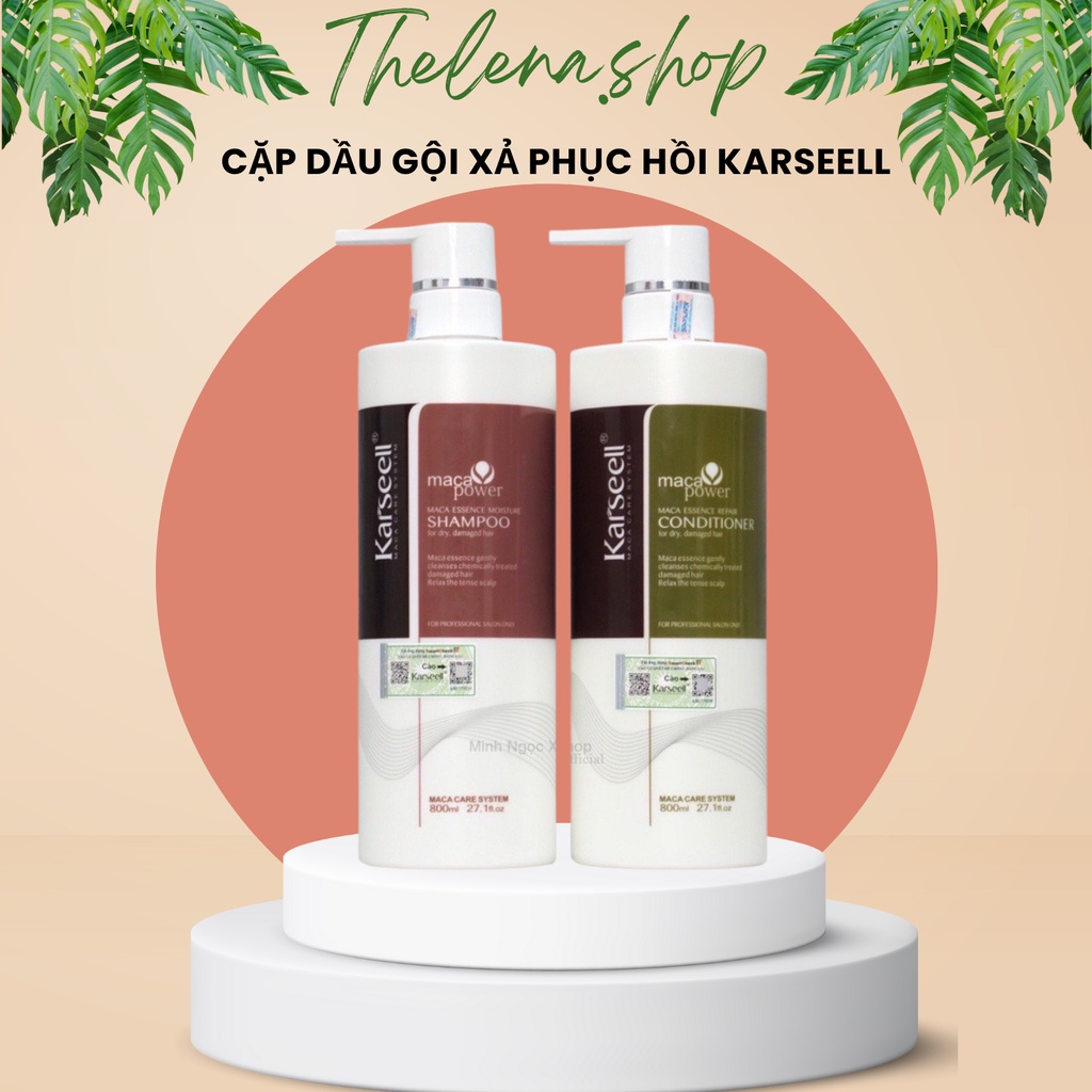 Dầu gội xả KARSEELL 800ml * 2 Phục hồi tóc hư tổn tái tạo cấu trúc tóc siêu mềm mượt hương nước hoa chính hãng