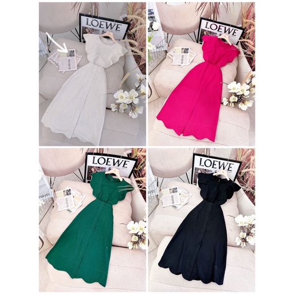 SET ÁO TAY TIÊN BÈO KÈM CHÂN VÁY MIDI ♥️ KÈM ẢNH THẬT