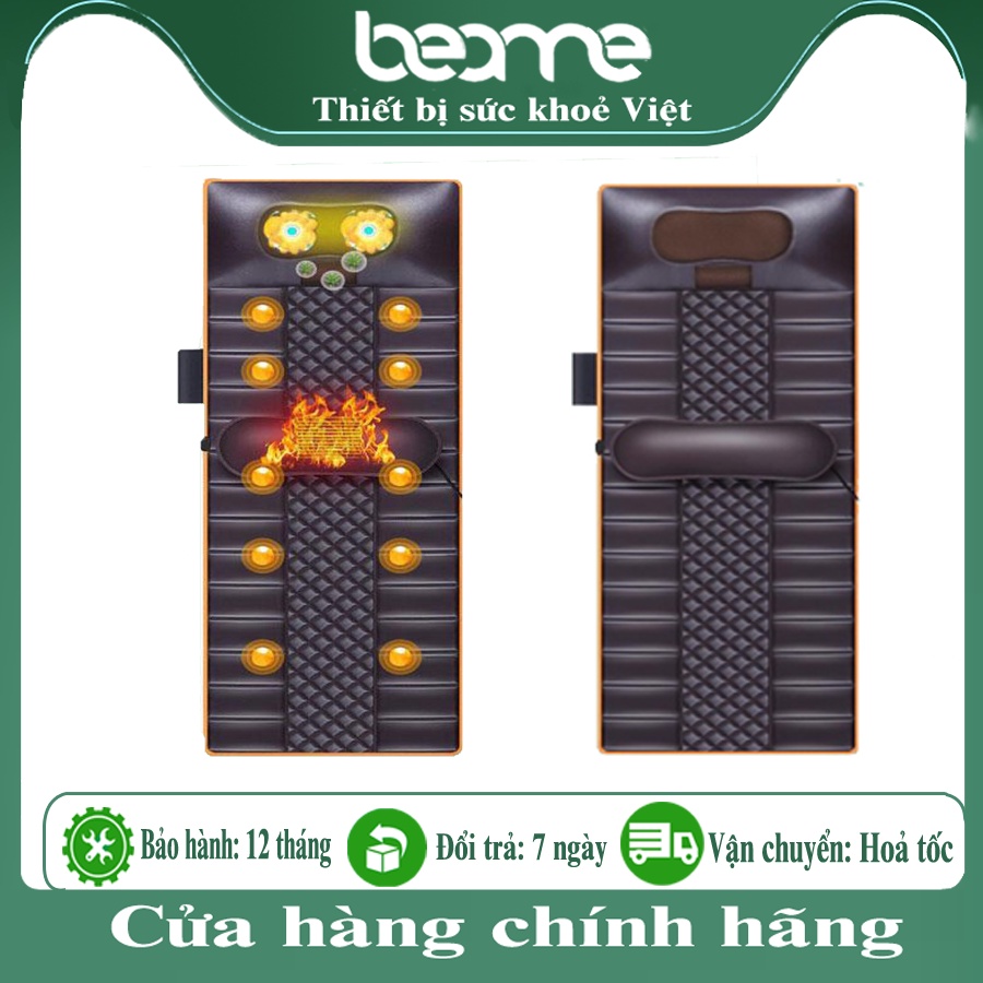 Đệm Massage Toàn Thân Thư Giãn Trị Liệu, Nệm Mát Xa Chất Liệu Da PU, Massage 16 bi cổ vai gáy kết hợp rung toàn thân