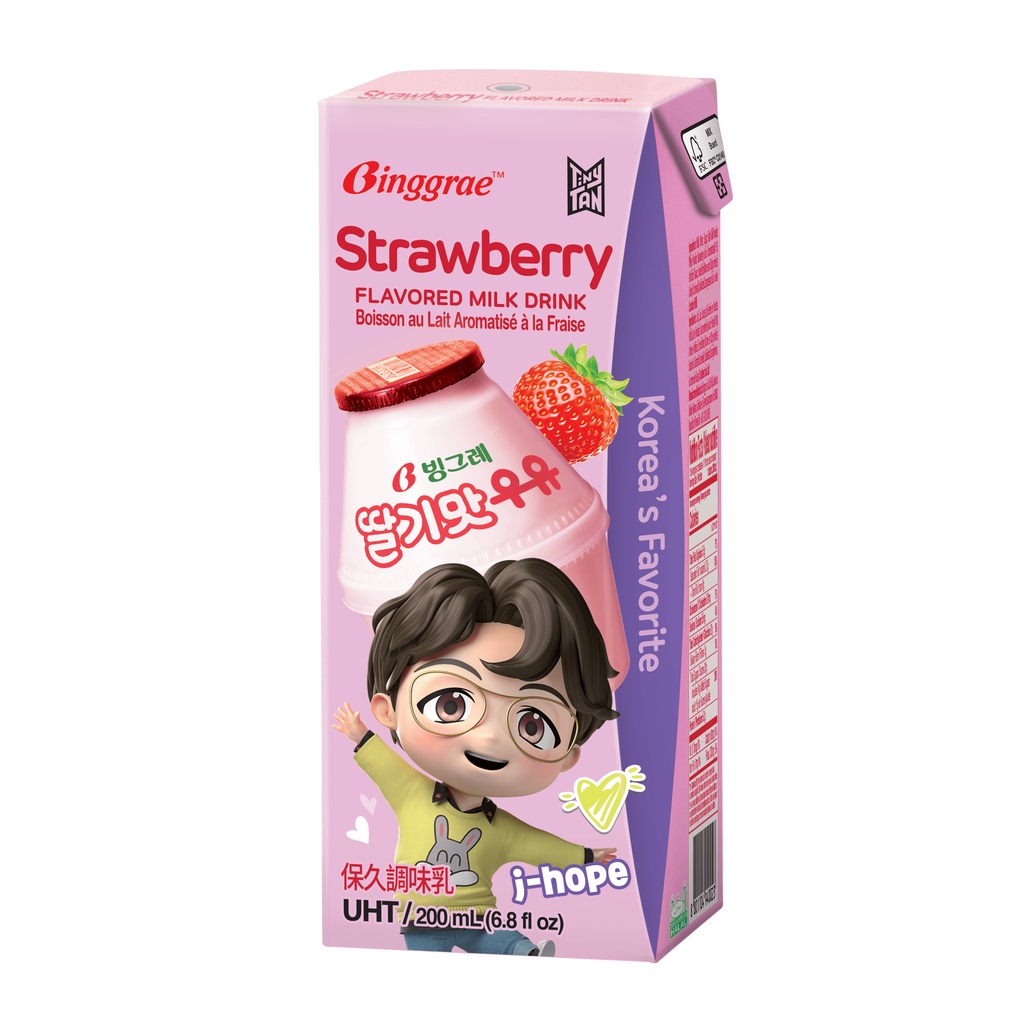 Thùng Sữa Dâu Hàn Quốc Binggrae Strawberry Milk (200ml x 24 hộp)