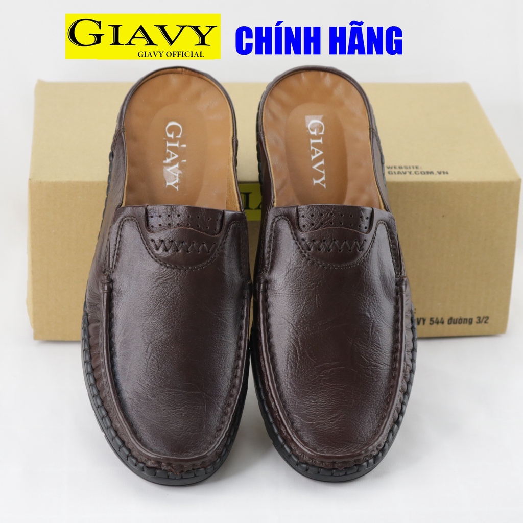 Giày sục nam trung niên GIAVY SPN003 đế cao 2 phân
