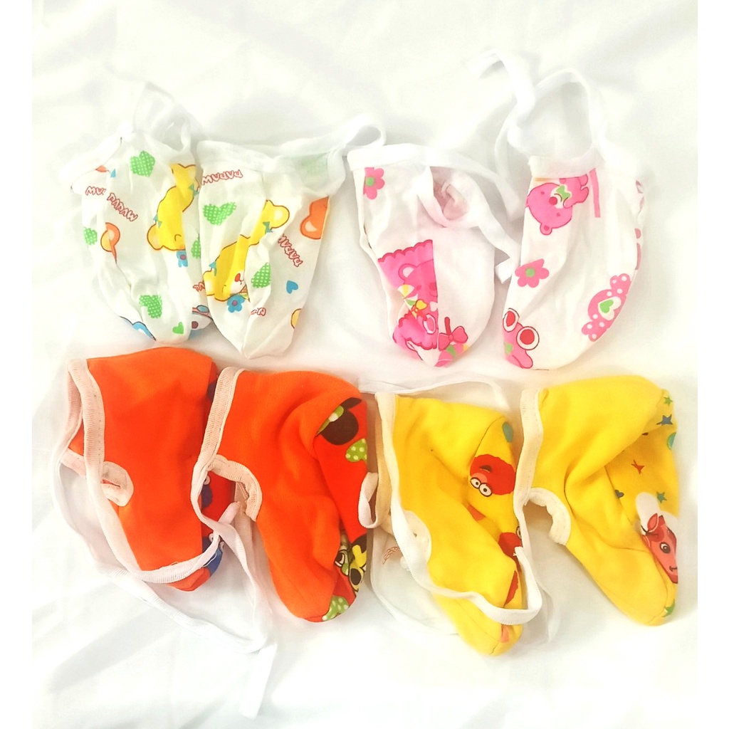 Set bao tay bao chân sơ sinh buộc dây bằng cotton