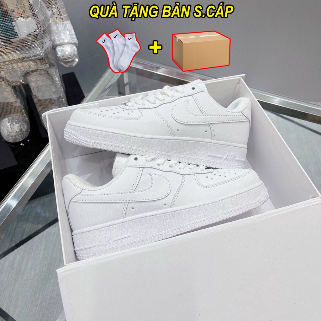 Giày af1 full trắng, thể thao nam nữ giày sneaker air force 1 bản full trắng bản all White đễ phối đồ full box bull hót
