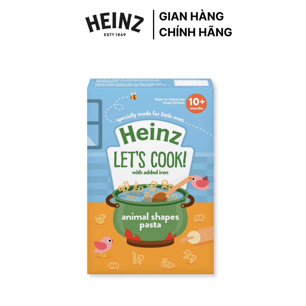 [HSD: 31/05/24]Mỳ Ý hình thú Heinz cho bé 10 tháng trở lên – Heinz  Animal shapes pasta 340g