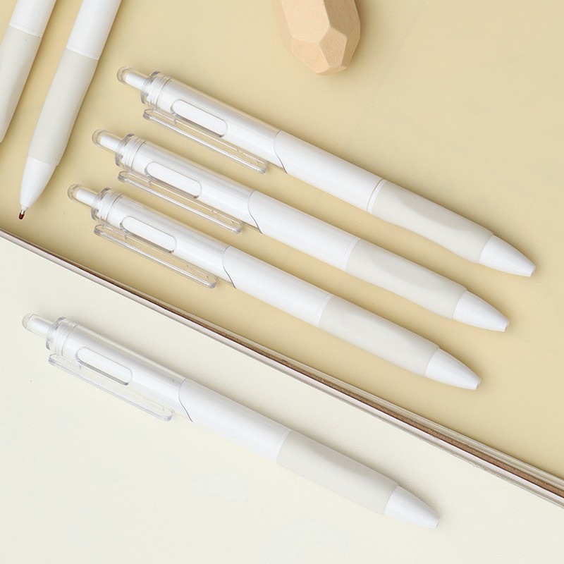 Bút Bi Bấm MOKA Mực Gel Đen nét 0.5mm có thể thay ngòi viết