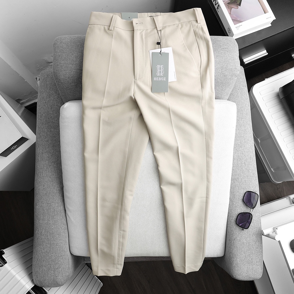Quần tây âu nam chất vải cotton classic Ss23 Heboz 4M co giãn ít - 00001437