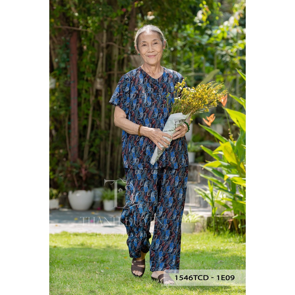 Đồ bộ Tole bà mặc nhà Thành Duyên bông, tay con có 2 túi áo, quần dài, không rút, thoáng mát- 1546TCD (03-23)