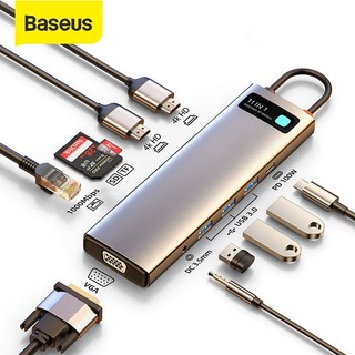 HUB chuyển đổi đa năng Baseus 11in1 USB Type C USB 3.2 Gen 1 5Gbps ype C PD 100W cho Laptop Mac Smartphone