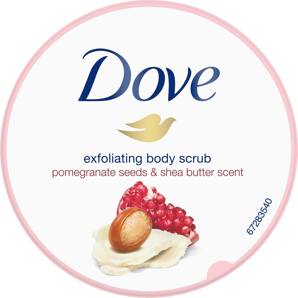 Tẩy Da Chết DOVE, Tẩy Da Chết Body Giúp Da Sáng Mịn Hàng Nội Địa Đức Chính Hãng Hũ 225ml