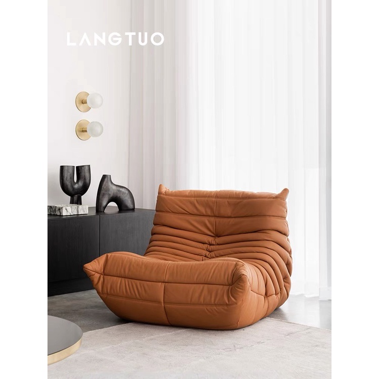 Đặt hàng ib shop, Ghế Lười Thư Giãn Sofa Togo Nhiều Màu Phong Cách Bắc Âu sang trọng, Chất Liệu Da Cao Cấp- Hiện Đại