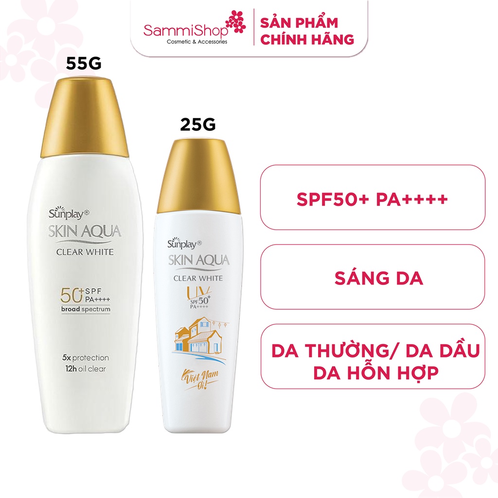 Sữa Chống Nắng Dưỡng Da Trắng Mịn Tối Ưu Sunplay Skin Aqua Clear White ...