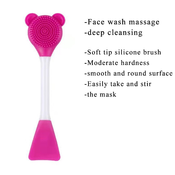 Cọ Quét Mặt Nạ Silicon 2 Trong 1 Có Đầu Rửa Mặt Nạ Tiện Dụng