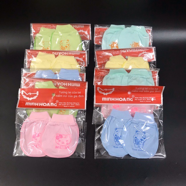Set bao tay chân cotton Minh Hoàng cho bé