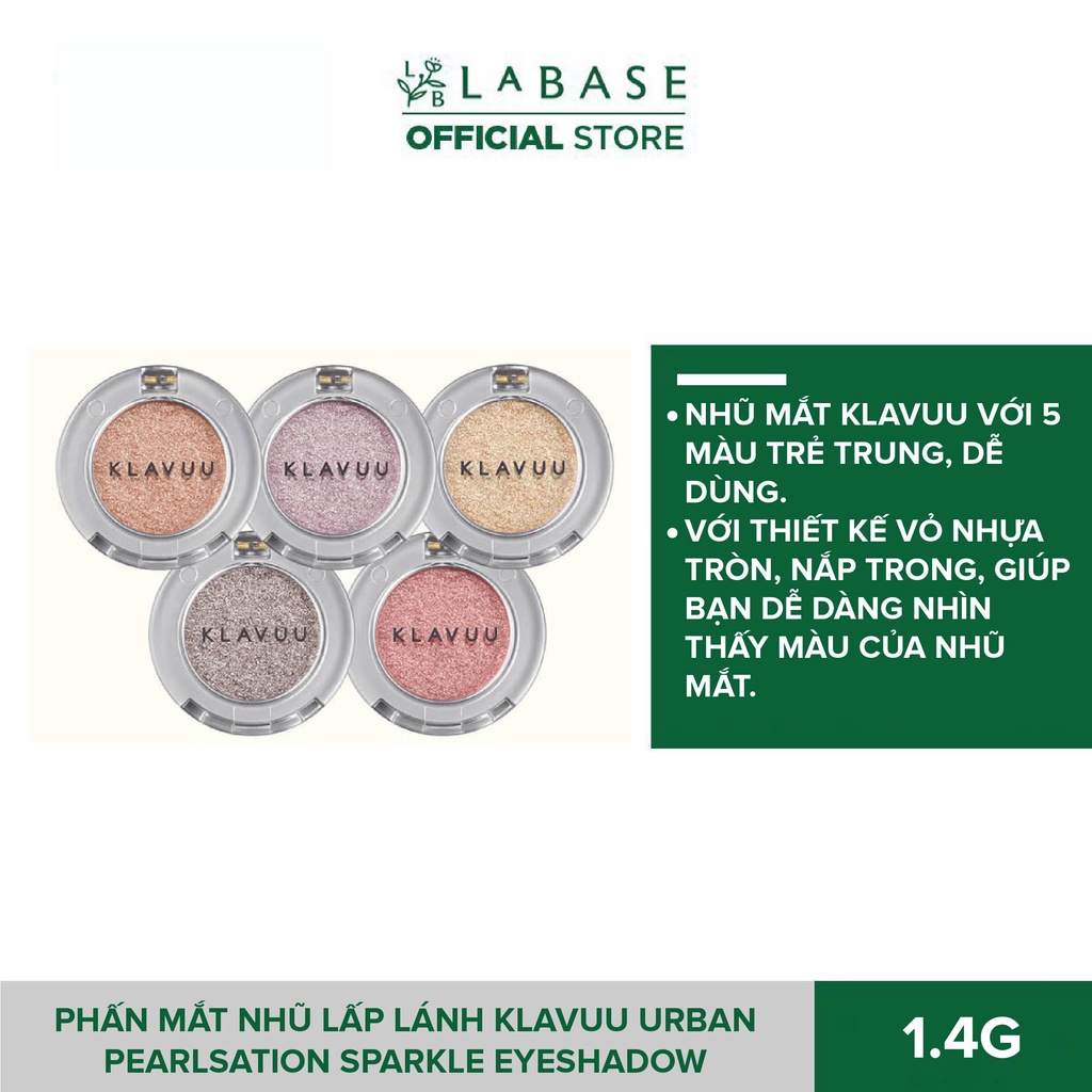 Phấn mắt nhũ lấp lánh Klavuu Urban Pearlsation Sparkle Eyeshadow 1.4g