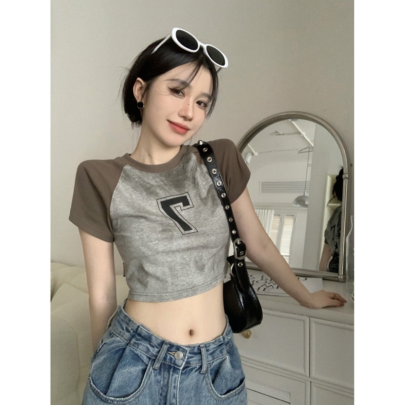 Áo Thun Ngắn Tay Phong Cách Hàn Quốc Cổ Điển Kiểu Mới Cho Nữ