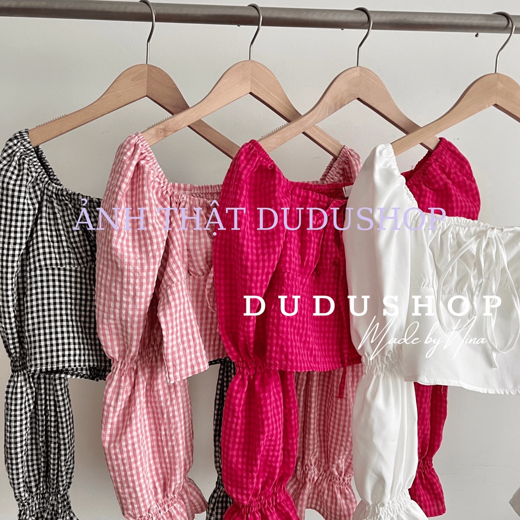 Áo sơ mi thô croptop dài tay bo chun tay cá tính Hàn Quốc có ảnh thật-dd99