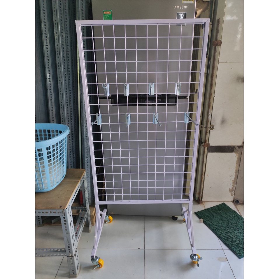 Khung lưới có chân, khung lưới đa năng treo phụ kiện, vật dụng, khung lưới sắt ô vuông D60cm x C1.2m