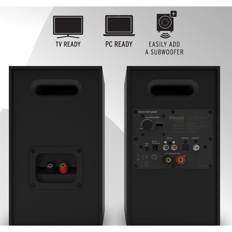 Loa tích hợp Ampli Klipsch KD-400 |Công suất 48W - Bluetooth - Optical - RCA - Chính hãng  - Bảo hành 12 tháng