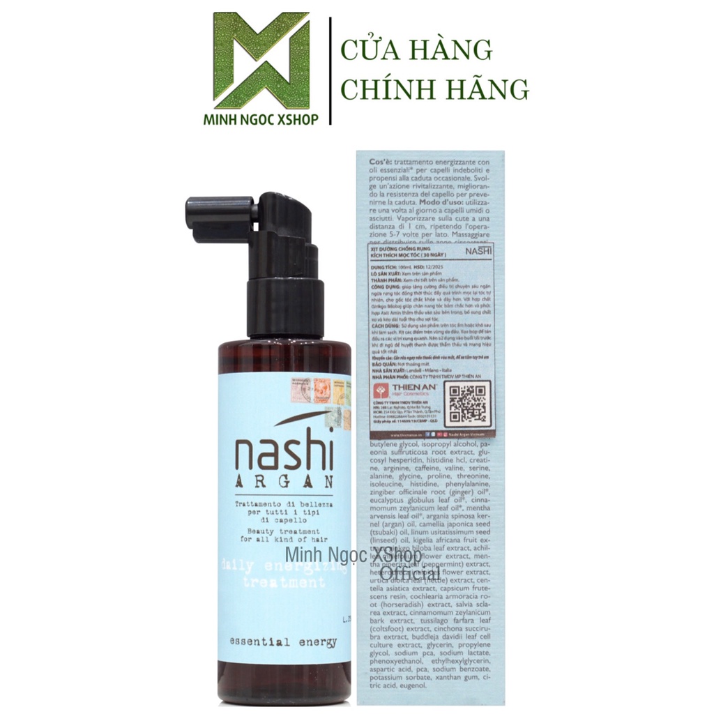 Xịt chống rụng kích mọc tóc Nashi Argan Daily Energizing Treatment 100ML