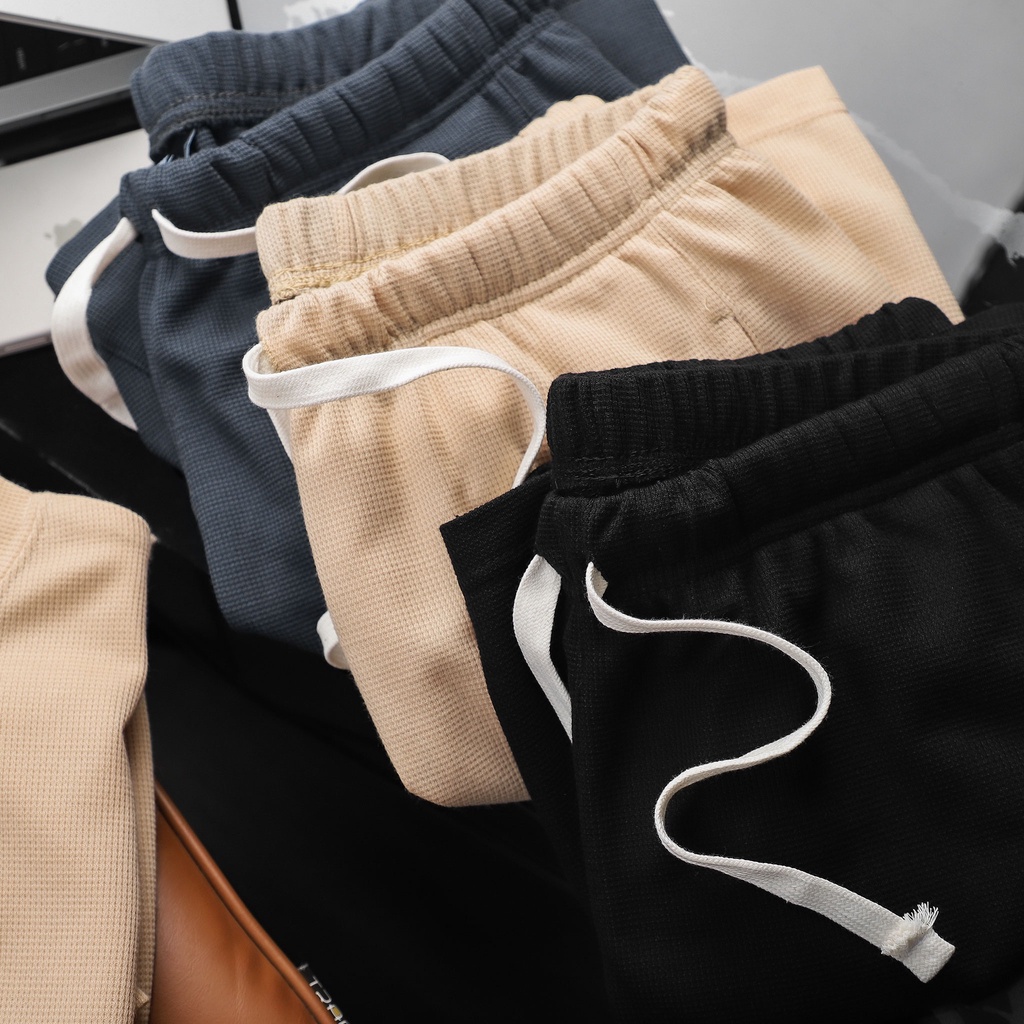 Set thể thao unisex chất liệu cotton dệt tổ ong, form rộng, mềm mại, thấm hút tốt SET11