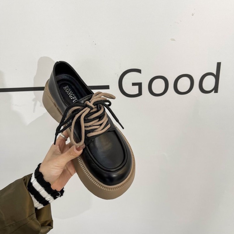 Giày nữ da mềm 2 dây đế cao cm siêu tôn dáng, Giày đốc oxford nữ siêu xinh độn đế  Msp 218