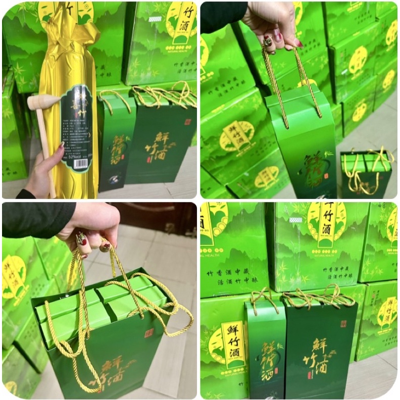 Combo 1thùng r.ượu ống tre (6 ống full túi xách, bộ gõ)