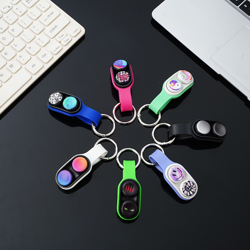 Móc khoá giảm stress PopPuck Fidget Spinner đàn hồi từ tính - Đồ chơi thư giãn hạt nam châm