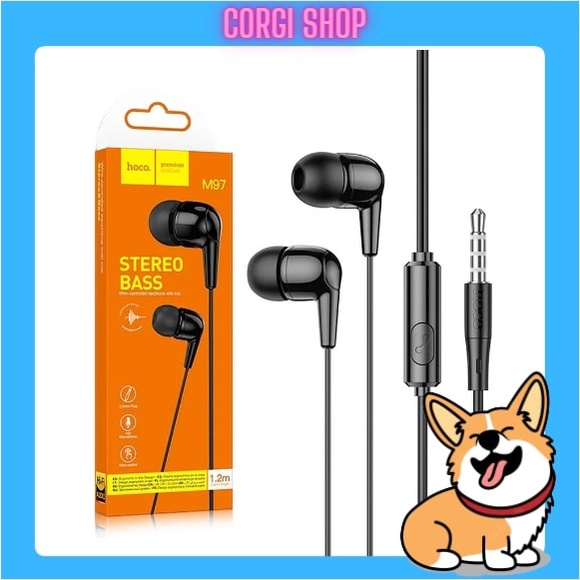 Tai Nghe Có Dây HOCO M97, Tai Nghe Nhét Tai Có Mic Chân 3.5mm Dài 1m2 Bảo Hành 1 Năm