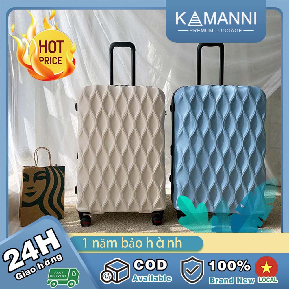 【KAMANNI】Vali kéo tổ chim Vali 20/24inches dây kéo Mật khẩu chống trộm va li du lịch cao cấp ABS+PC nhám chống xước