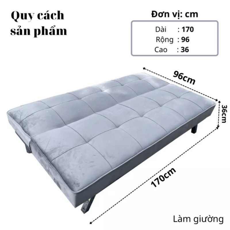 Thanh lý xả kho ghế Sofa Bed Giá Rẻ - Sofa Giường chân kim loại hàng xuất nguyên thùng giấy