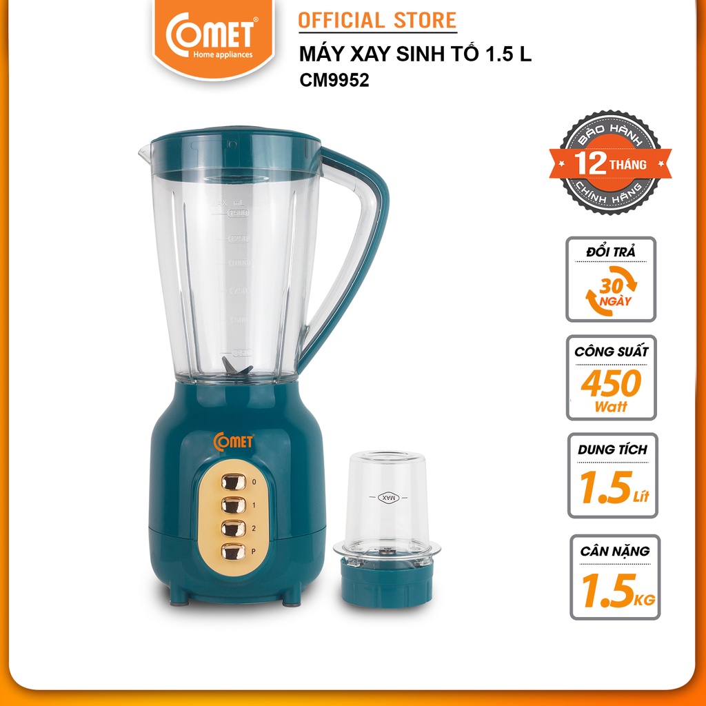 Máy xay sinh tố cối nhựa kháng vỡ 450W COMET - CM9952