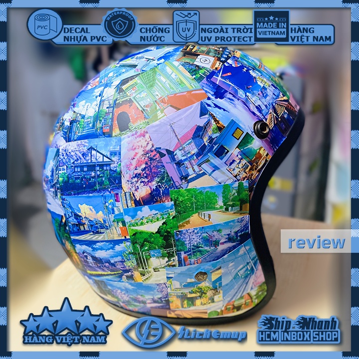 Sticker PHONG CẢNH anime nhật bản, hình dán cute, sticker chống nước, dán mũ bảo hiểm, dán laptop, dán vali, dán xe