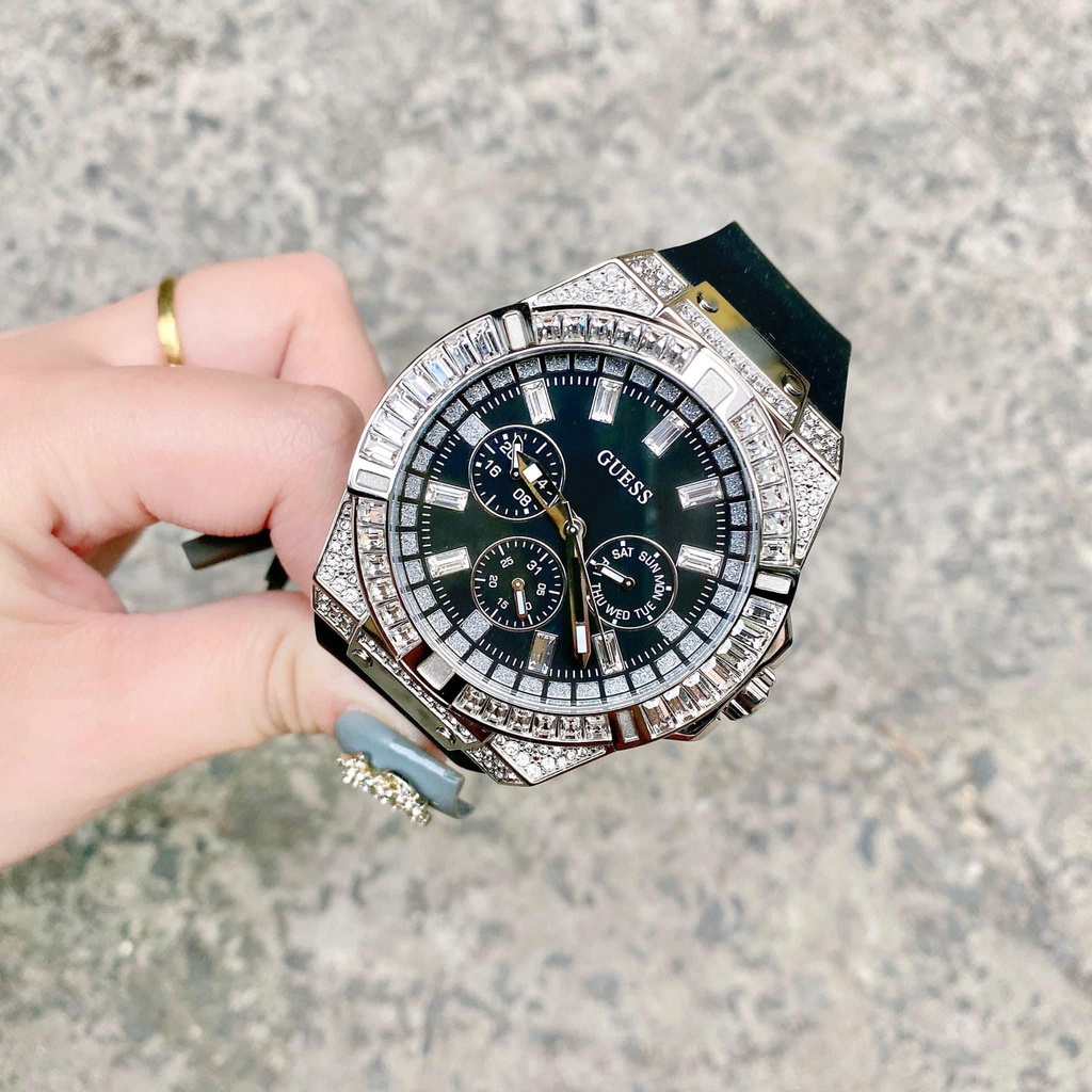 Đồng Hồ Nam Guess GW0208G1 Dây Silicone Đen 47mm