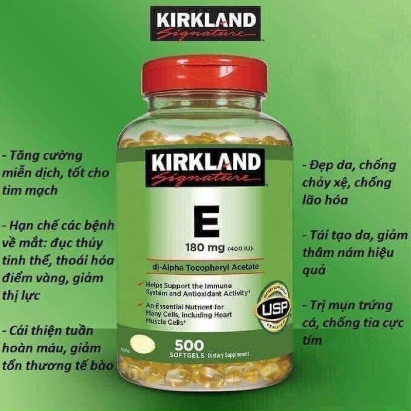 Viên uống VITAMIN E KIRLAND 400IU MỸ