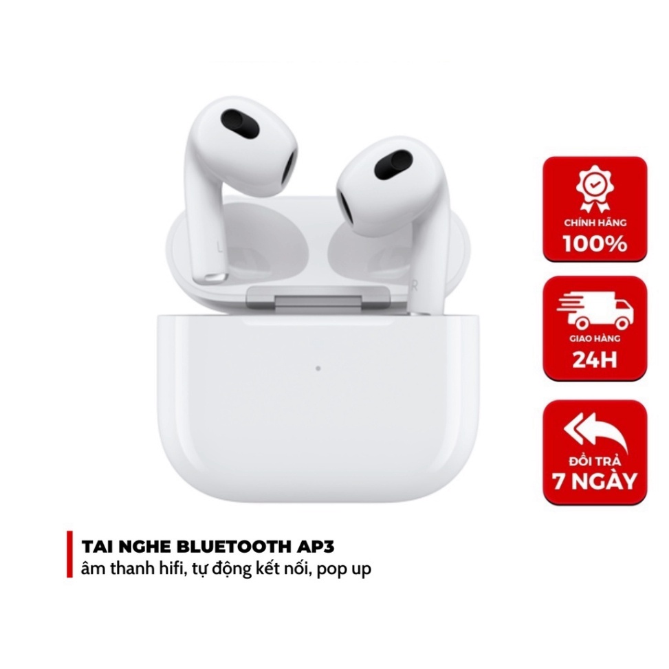 Tai nghe Bluetooth A3 Không Dây Đủ Chức Năng Pin Trâu 4-6h, Định Vị, Đổi Tên, Dùng Cho Mọi Dòng Máy, Chính Hãng KTA