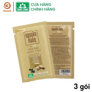 Dầu gội thảo mộc dành cho da dầu giúp mái tóc  Bồng bềnh Hương hoa set dùng thử (3 gói) - Nguyên Xuân vàng