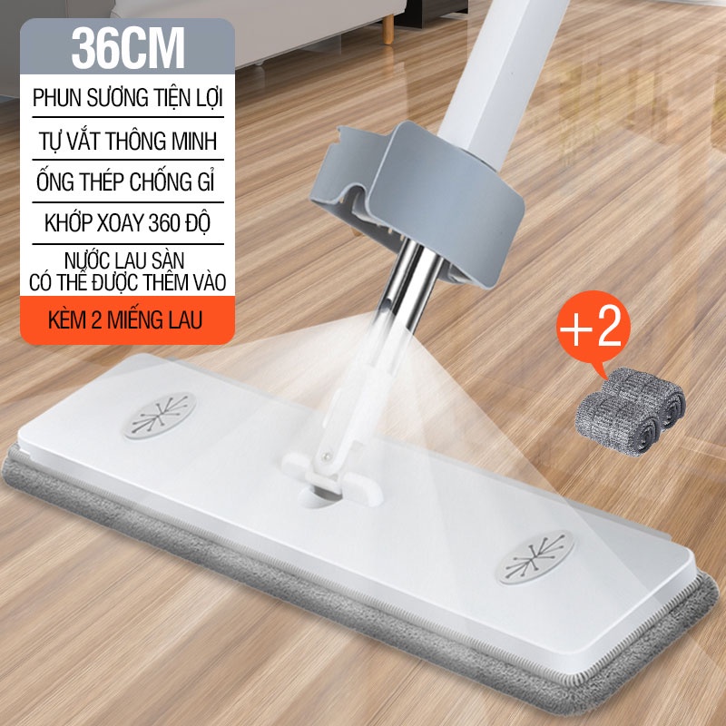 Cây lau nhà tự vắt phun sương, chổi lau nhà 360 độ linh hoạt – Kitimop Spray Plus
