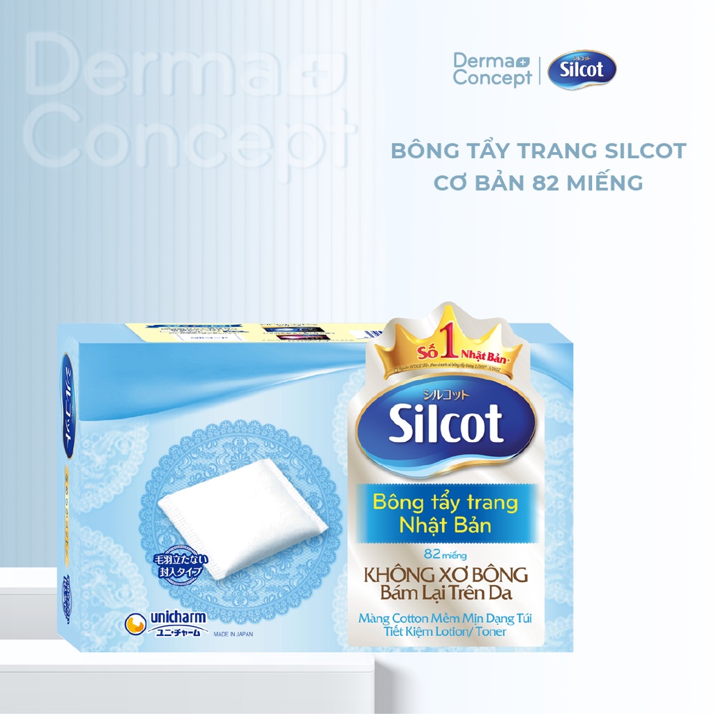 Bông tẩy trang Silcot Nhật Bản siêu mềm mịn, không xơ bông